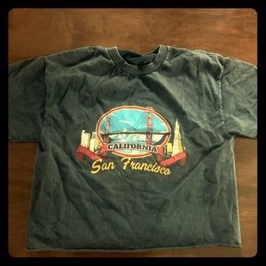 Black faded San Francisco cropped tee